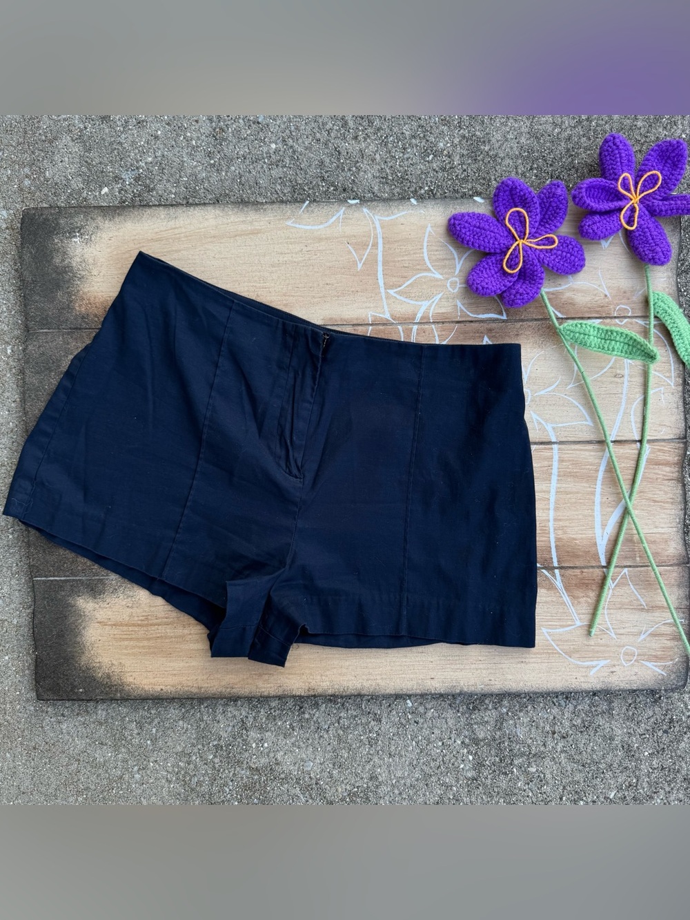 Reformation Navy Blue Cotton Shorts Size 2